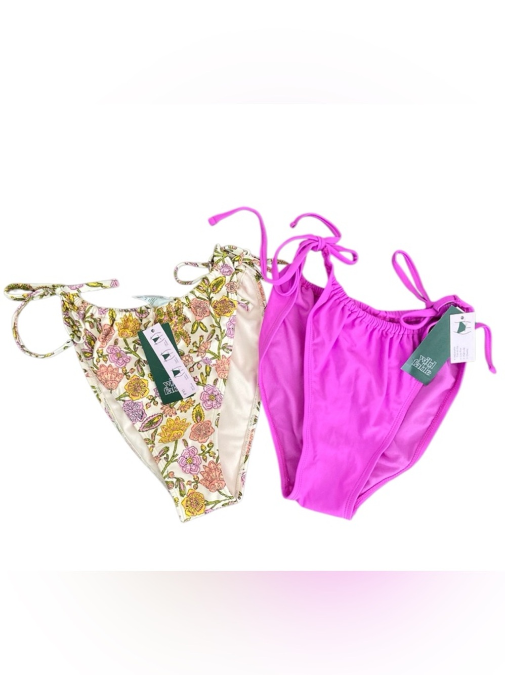2 Wild Fable NWT XL (16) Bikini Swimsuit Bottoms Orchid Floral Women's New